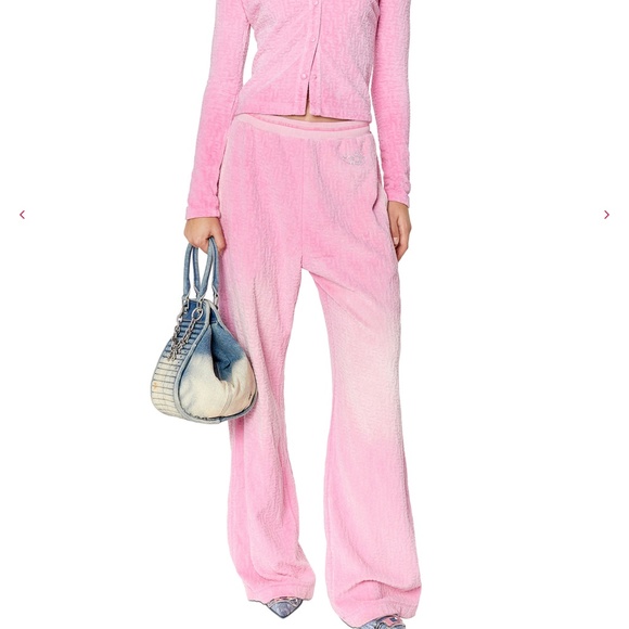 Diesel Wide pants in monogram chenille - Picture 1 of 4